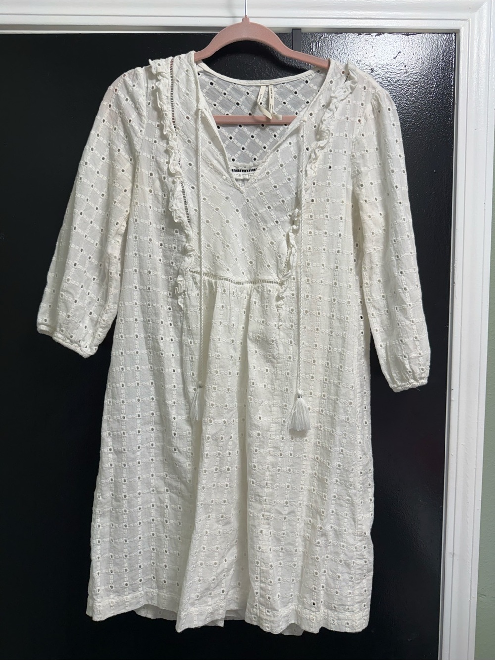 Anthropologie White Eyelet Dress